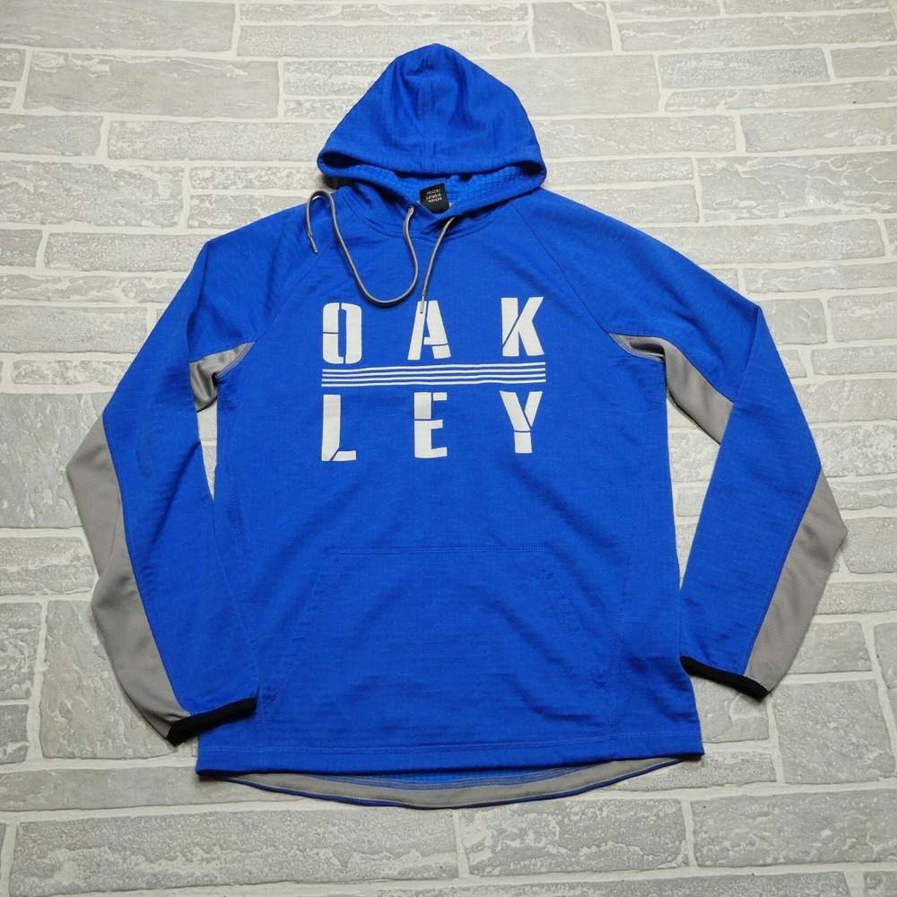 Oakley Thermal Hoodie Size Small Blue Polyester Base Layer Hooded Sweatshirt‎